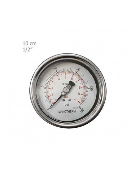 مانومتر سنگان صنعت استیل افقی/عمودی/عمودی فلنج دار صفحه 10 سانت مدل PG18