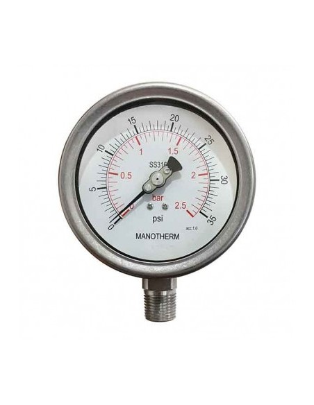 مانومتر سنگان صنعت استیل افقی/عمودی/عمودی فلنج دار صفحه 10 سانت مدل PG18