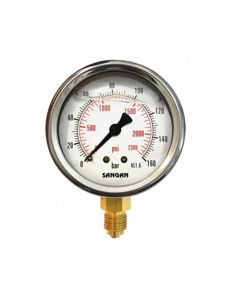 مانومتر سنگان صنعت برنجی عمودی صفحه 6 سانت مدل PG4/A