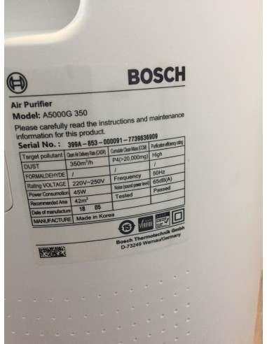 دستگاه تصفیه کننده هوا بوش مدل A5000G...