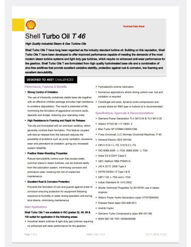 روغن توربین T46 توربین (Shell Turbo...
