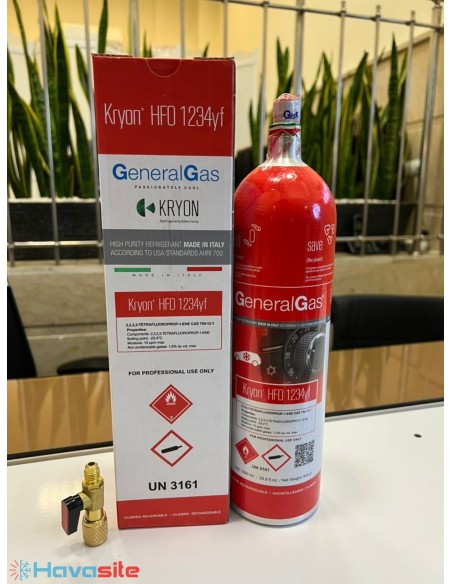 گاز مبرد R1234yf جنرال گاز 800 گرم (1234yf Kryon)