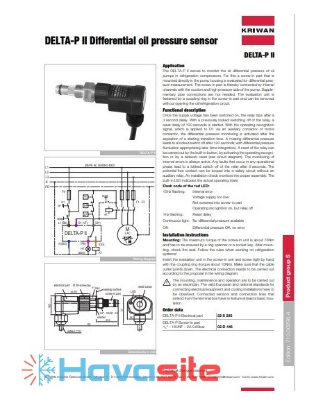 سنسور فشار روغن دلتا (Delta-P II differential oil pressure sensor)