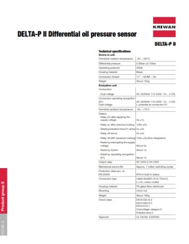 سنسور فشار روغن دلتا (Delta-P II...