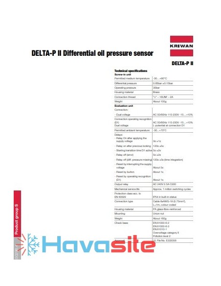 سنسور فشار روغن دلتا (Delta-P II differential oil pressure sensor)